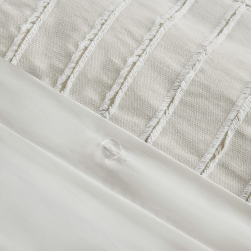 Essence Oversized Cotton Clipped Jacquard Comforter Set with Euro Shams and Throw Pillows