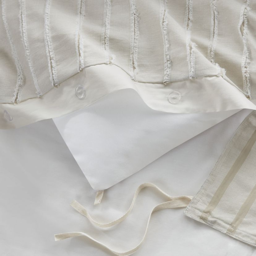 Essence Oversized Cotton Clipped Jacquard Comforter Set with Euro Shams and Throw Pillows