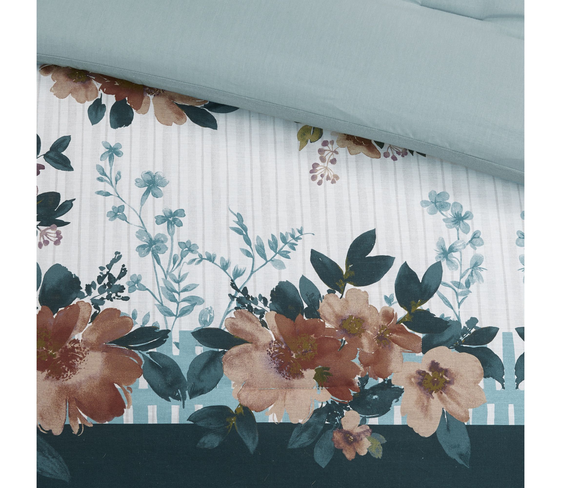 Jules 5 Piece Cotton Floral Comforter Set with Throw Pillows