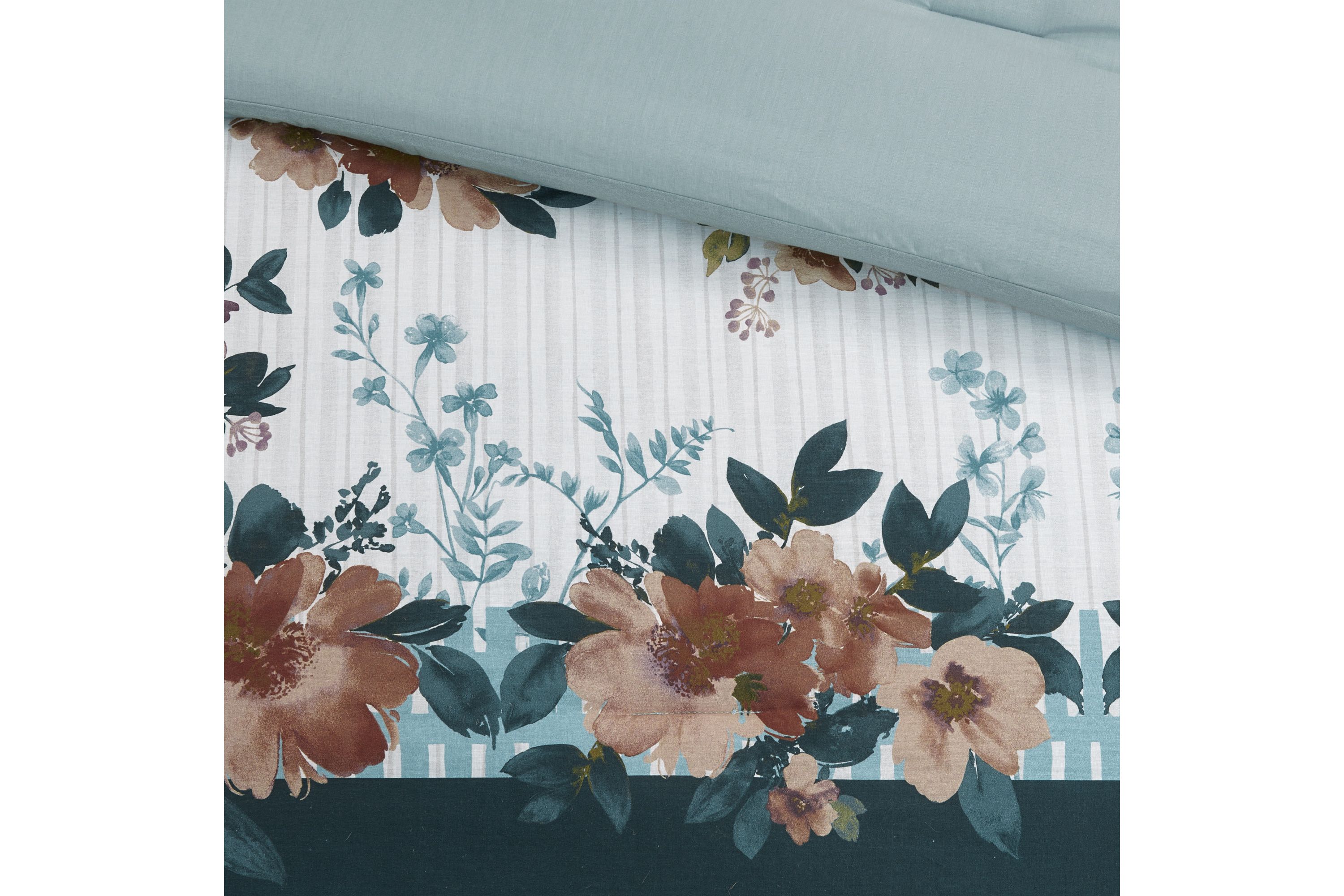 Jules 5 Piece Cotton Floral Comforter Set with Throw Pillows