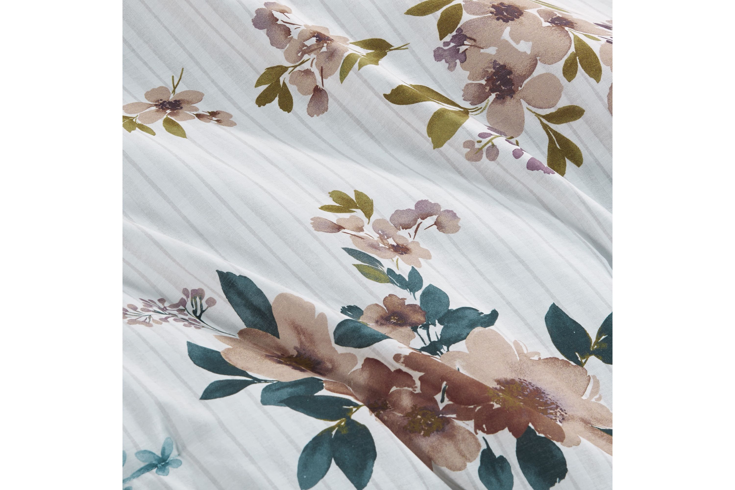 Jules 5 Piece Cotton Floral Comforter Set with Throw Pillows