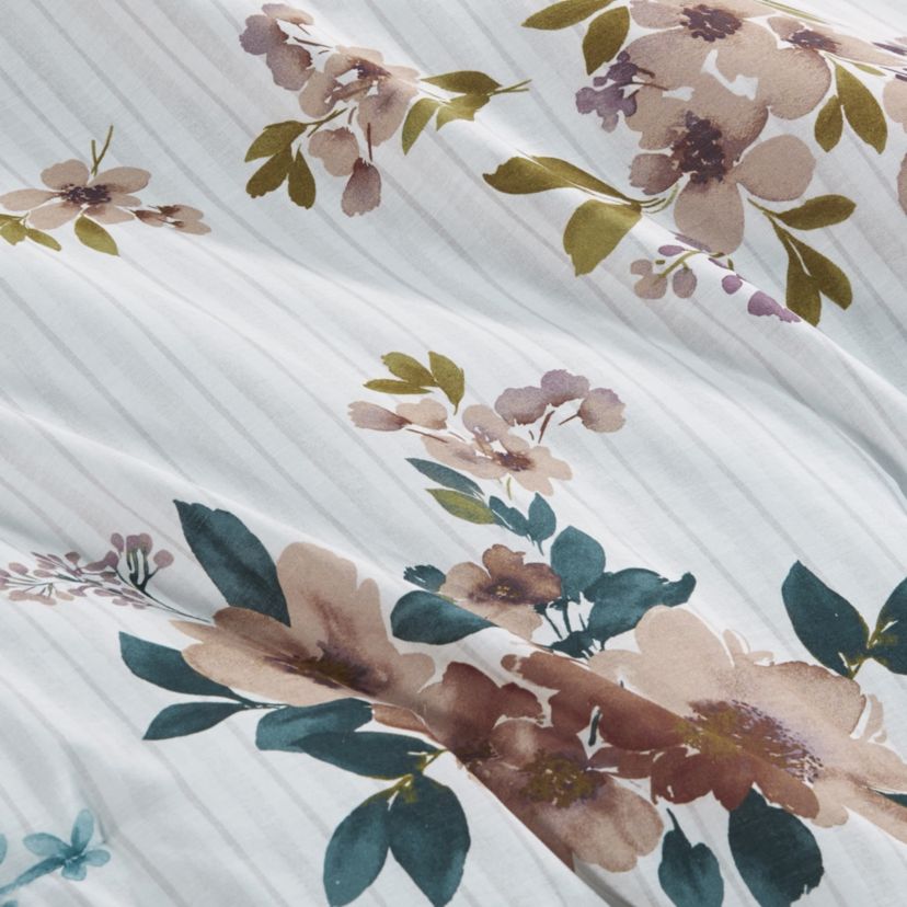 Jules 5 Piece Cotton Floral Comforter Set with Throw Pillows
