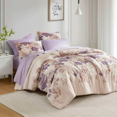Madison Park Essentials Luna Floral Comforter Set with Bed Sheets, King