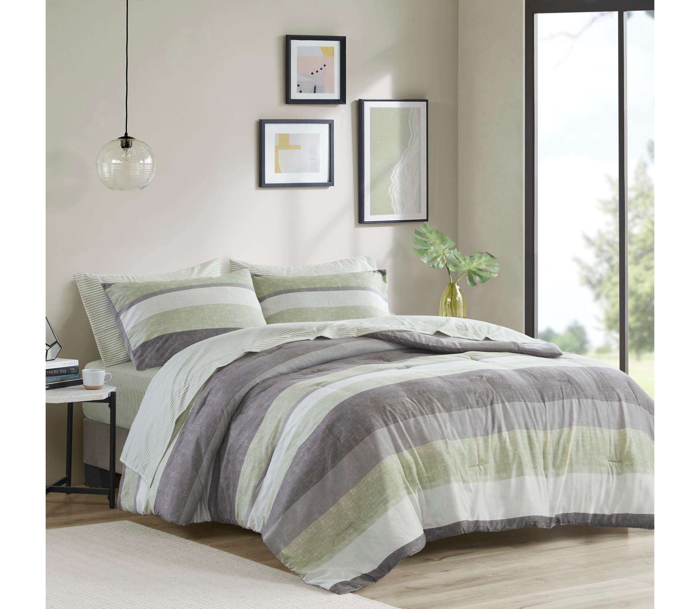 Jaxon Stripe Comforter Set with Bed Sheets
