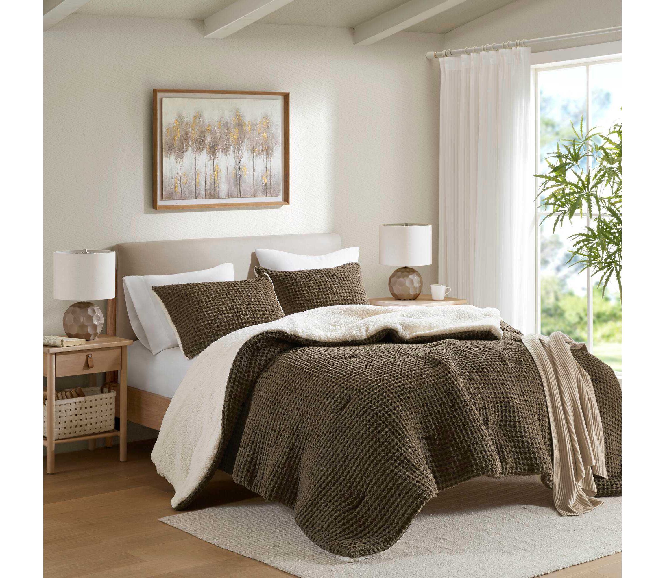 Riordan Waffle Knit Chenille Comforter Set