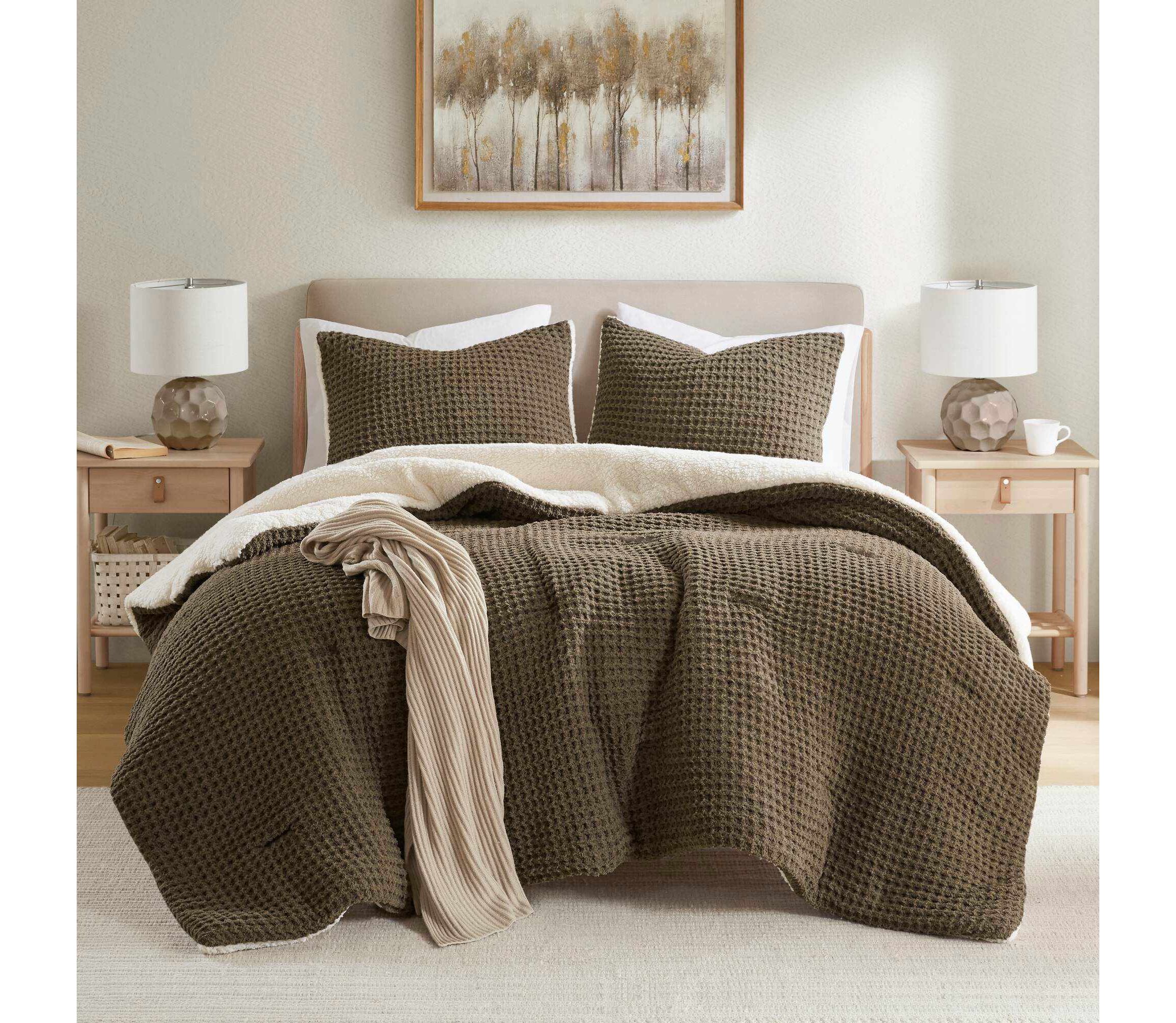Riordan Waffle Knit Chenille Comforter Set