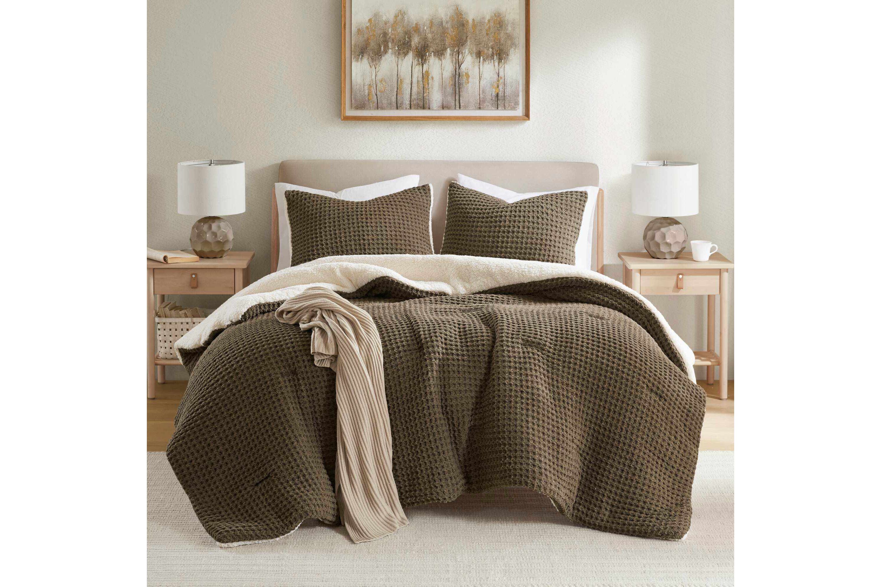 Riordan Waffle Knit Chenille Comforter Set
