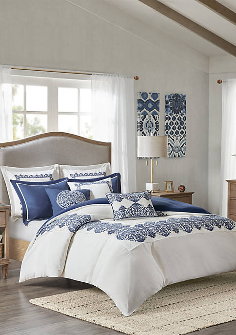 Faux Linen Oversized Comforter Set, Oversized Comforter Sets For King Bed