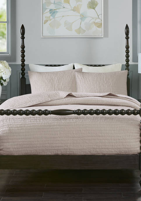 Madison Park Signature Serene Cotton Hand Quilted Coverlet