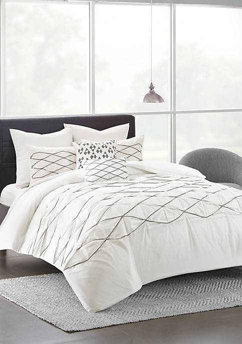 Sunita Cotton Pieced Tufted and Embroidered Comforter Set