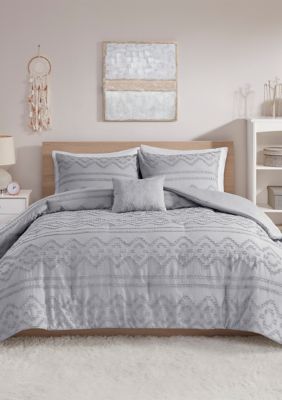 Intelligent Design Annie Solid Clipped Jacquard Comforter Set | belk
