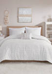 Annie Solid Clipped Jacquard Comforter Set