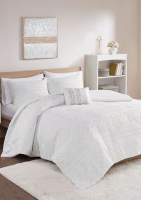 Intelligent Design Annie Solid Clipped Jacquard Duvet Cover Set Belk