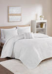 Annie Solid Clipped Jacquard Duvet Cover Set  