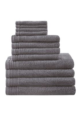 Big Bundle 100% Cotton Quick Dry 12 Piece Bath Towel Set