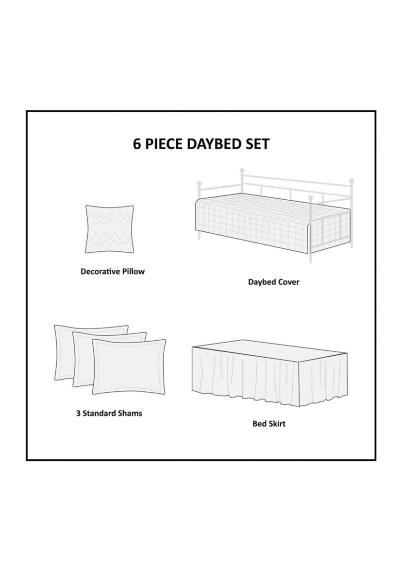 Ridge 6 Piece Reversible Daybed Cover Set