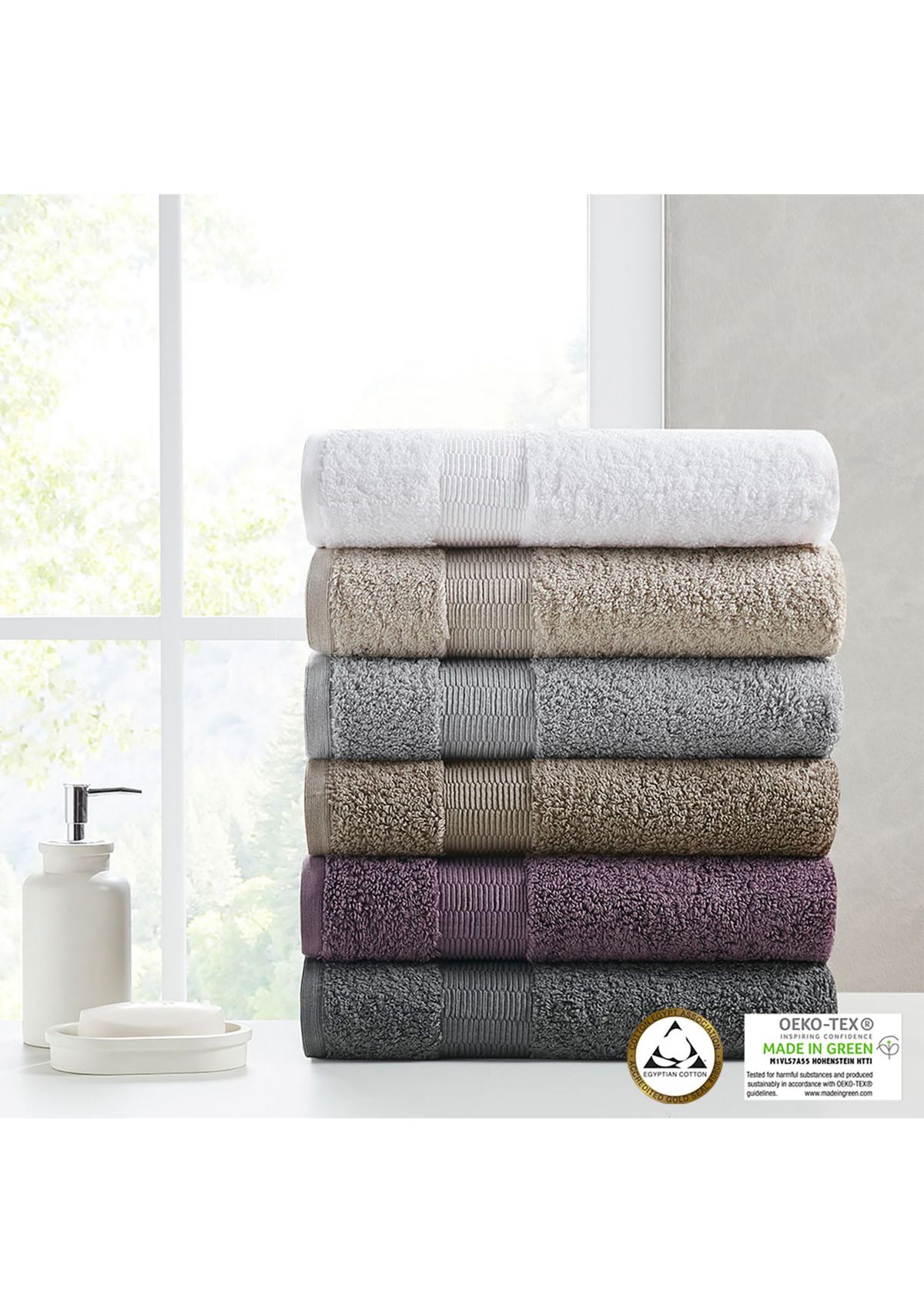 Luce 100% Egyptian Cotton 6 Piece Towel Set