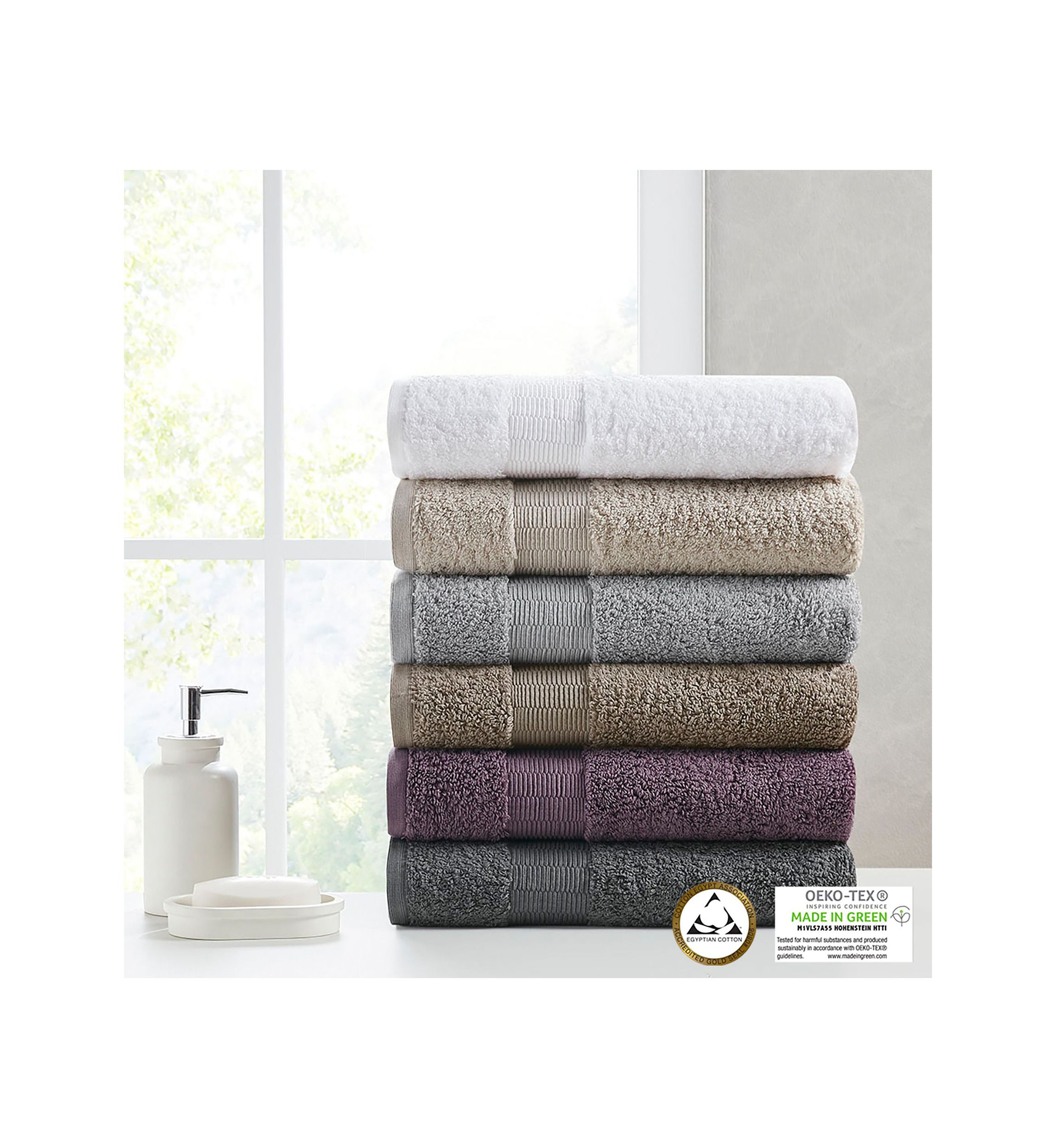 Luce 100% Egyptian Cotton 6 Piece Towel Set