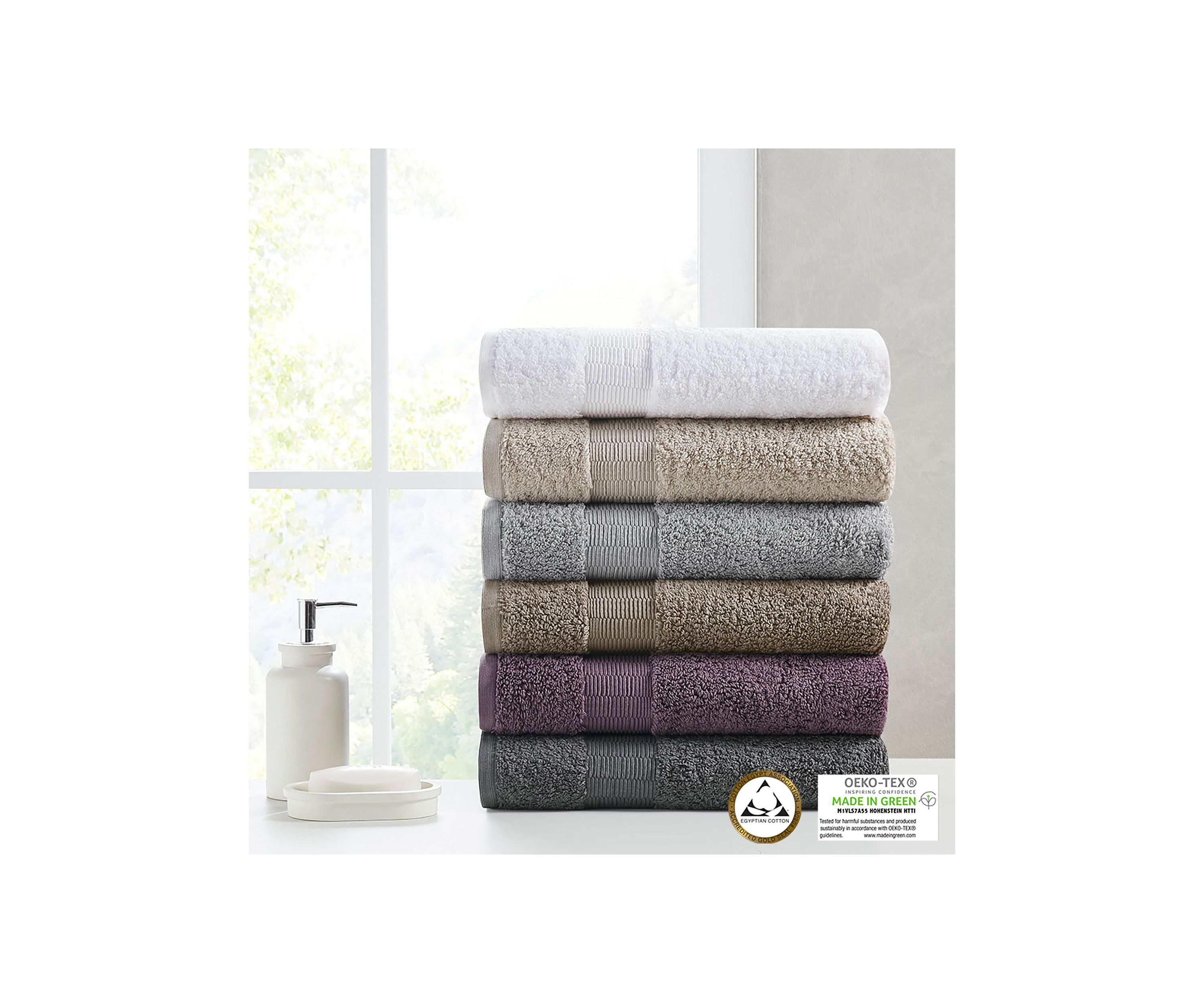 Luce 100% Egyptian Cotton 6 Piece Towel Set