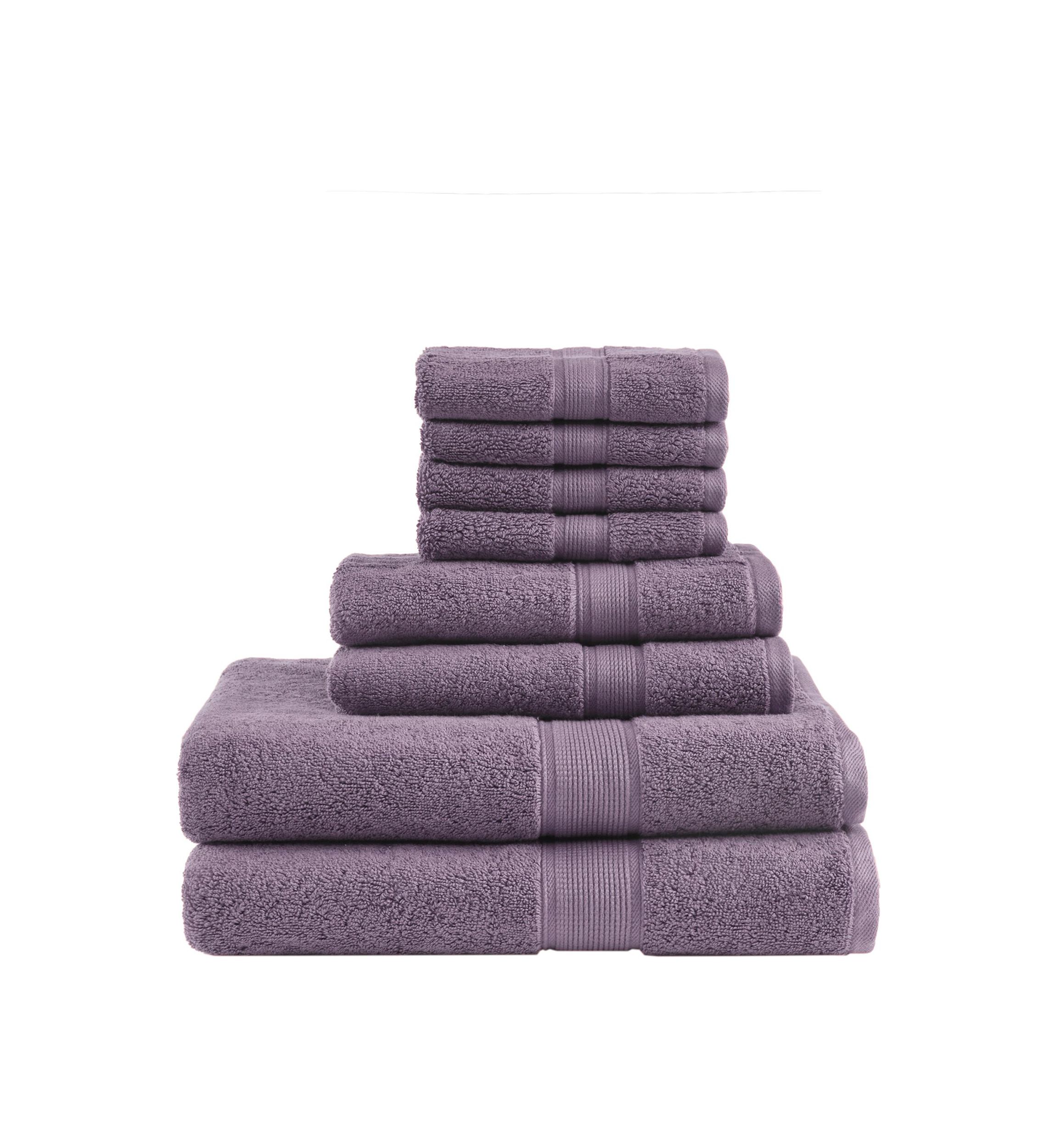 800GSM 100% Cotton 8 Piece Antimicrobial Towel Set
