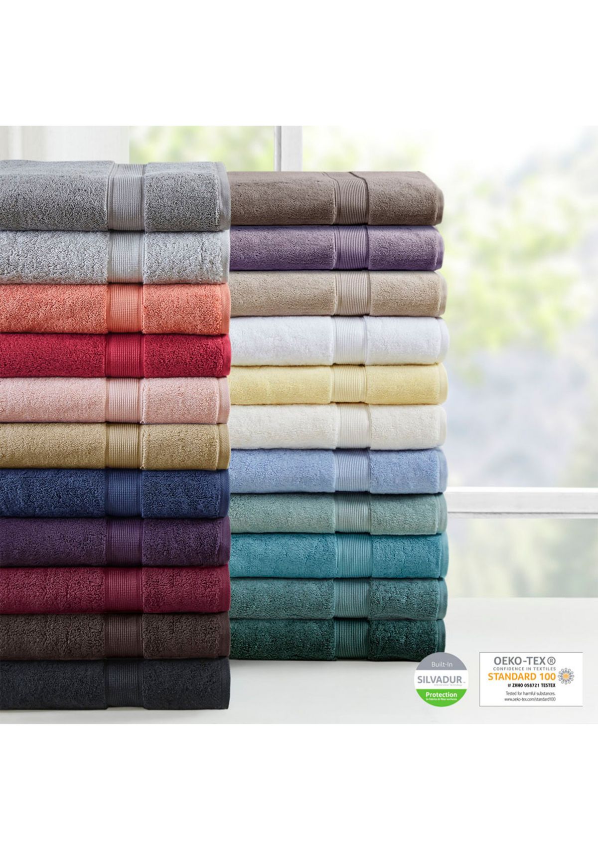 800GSM 100% Cotton 8 Piece Antimicrobial Towel Set