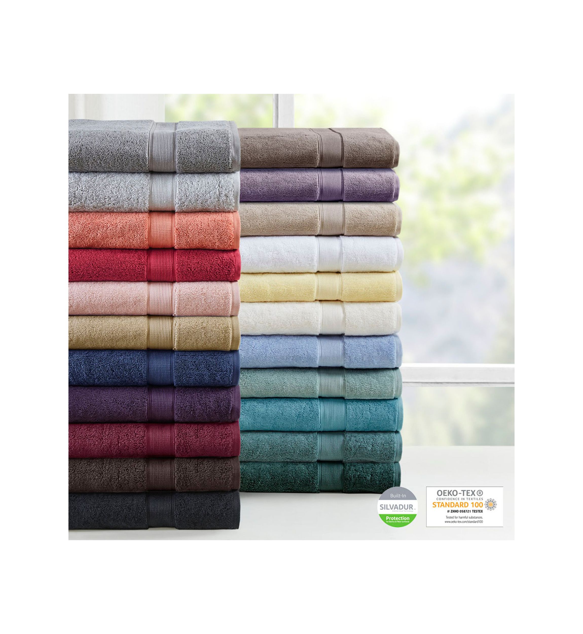 800GSM 100% Cotton 8 Piece Antimicrobial Towel Set