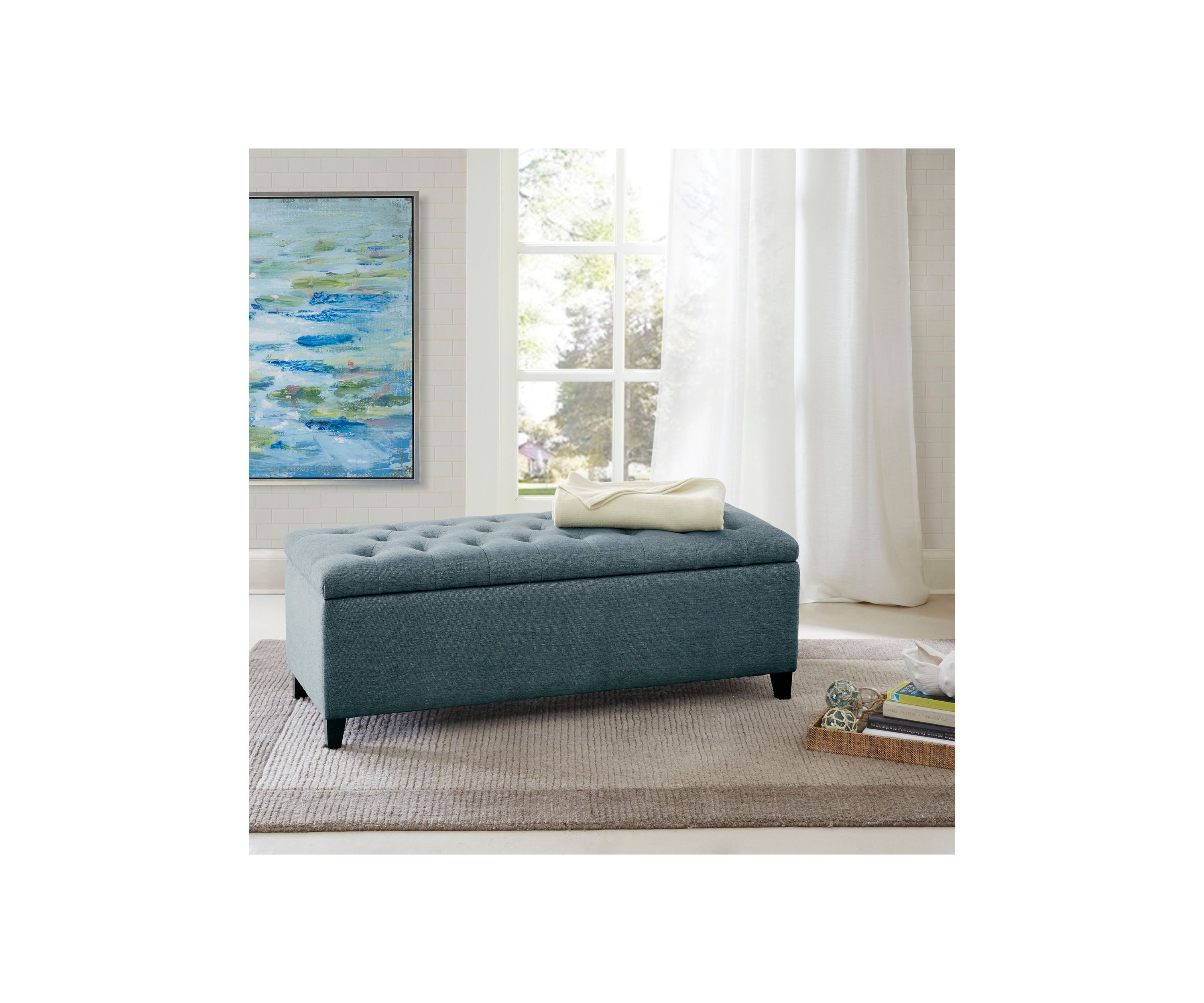 Shandra Tufted Top Upholstered Storage Bench