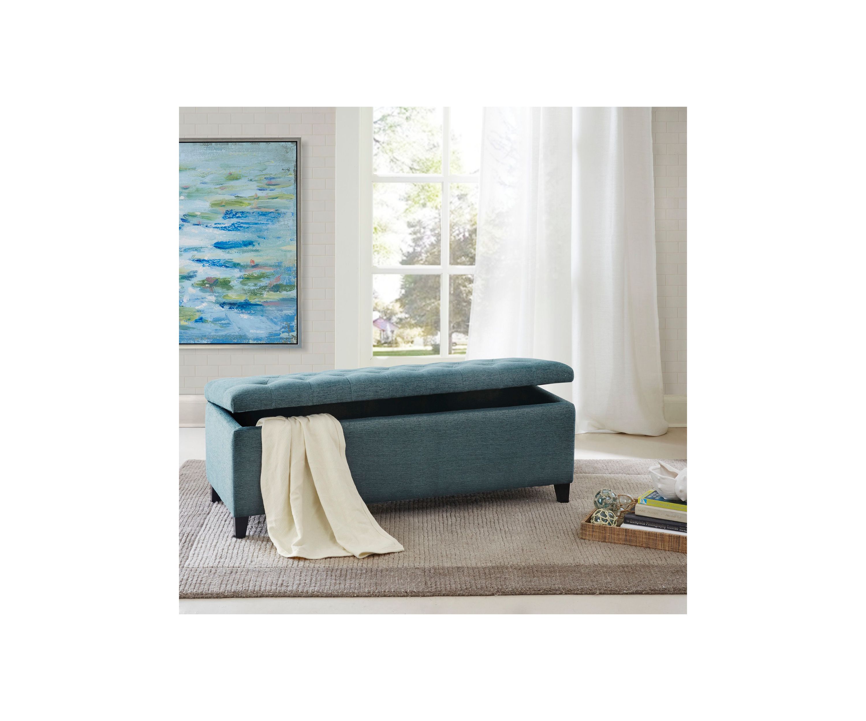 Shandra Tufted Top Upholstered Storage Bench
