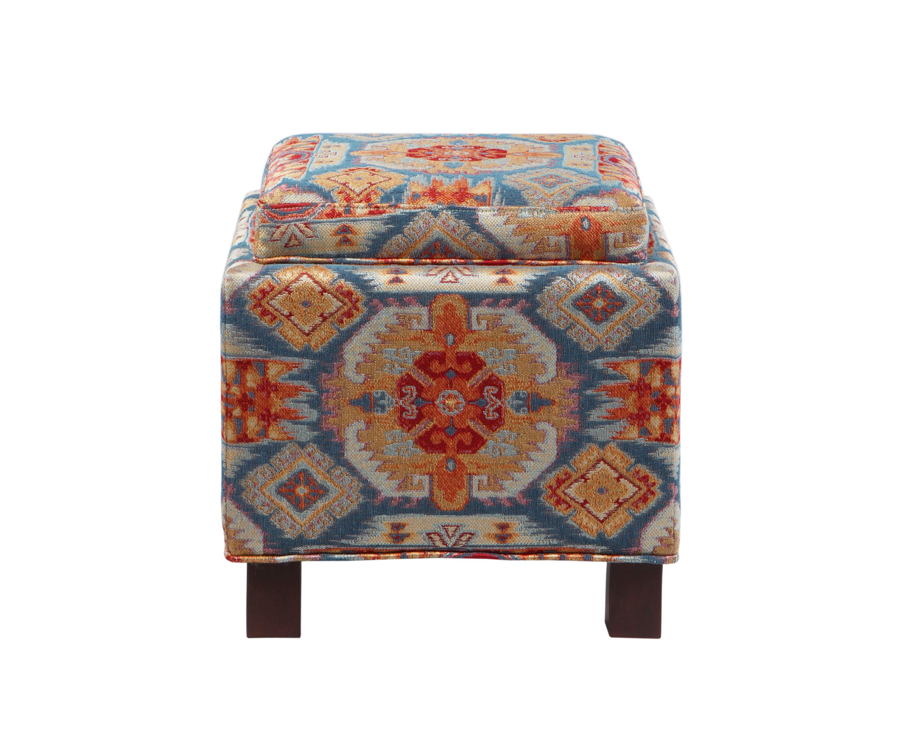 Shelley Square Storage Ottoman with Pillows