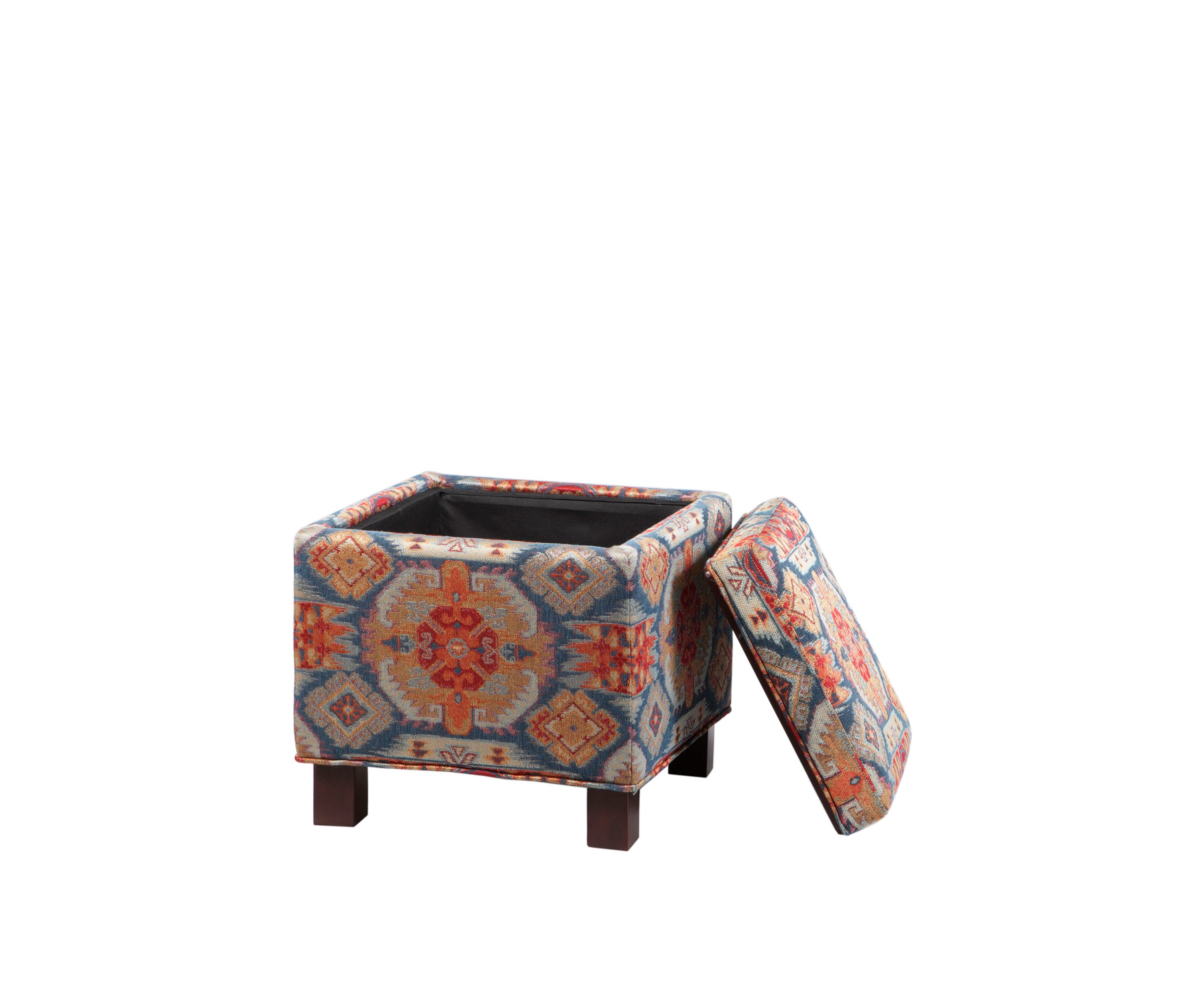 Shelley Square Storage Ottoman with Pillows