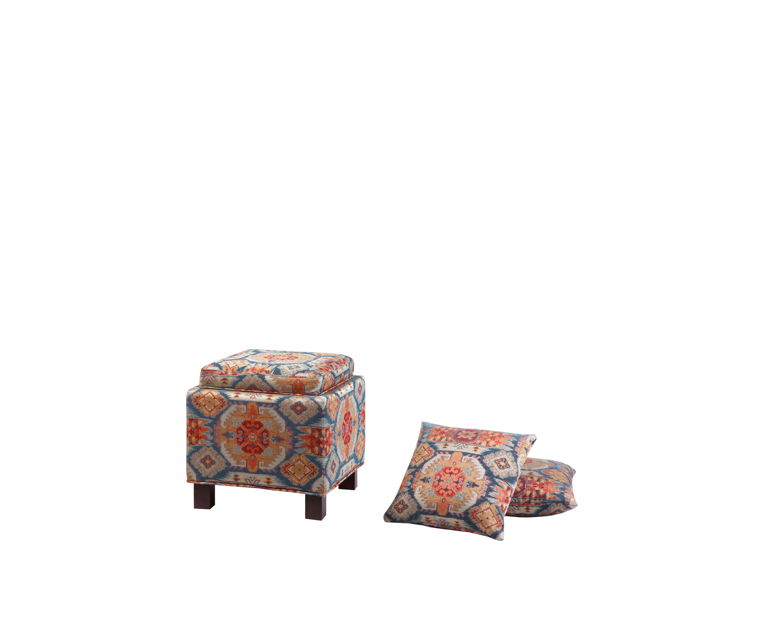 Shelley Square Storage Ottoman with Pillows
