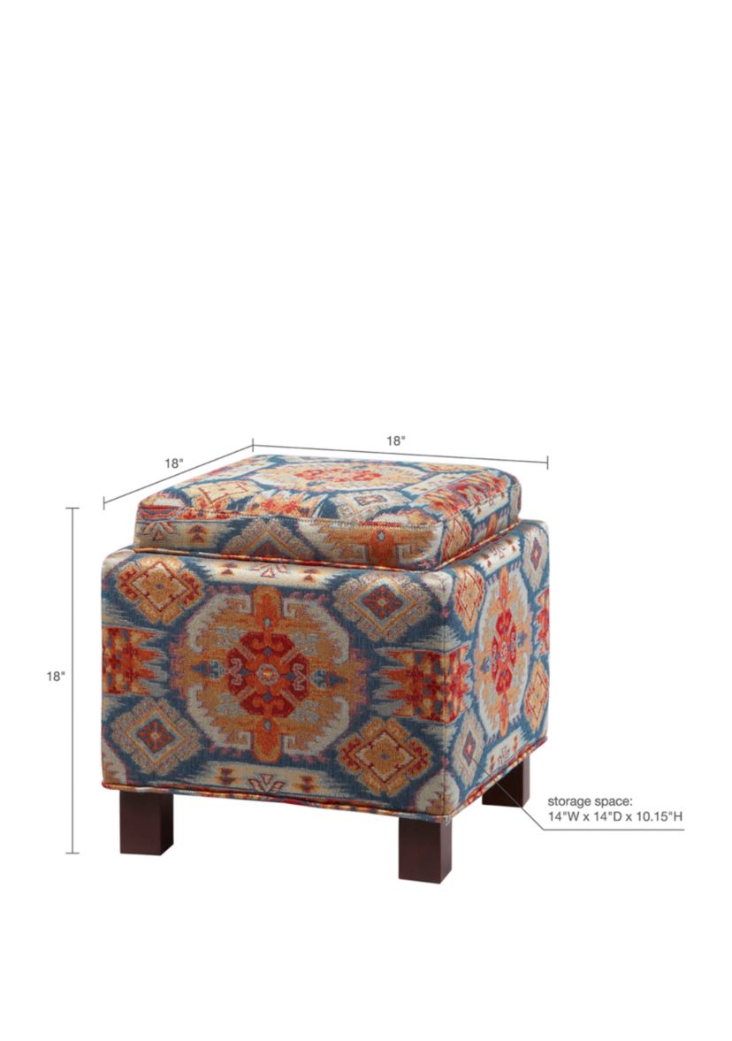 Shelley Square Storage Ottoman with Pillows