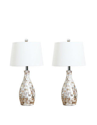 Abbyson Mother Of Pearl Table Lamp, Mother Of Pearl Table Lamp Set