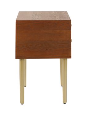 Silverwood Hepburn 2 Drawer Mixed Material Mid Century Modern Side Table Belk