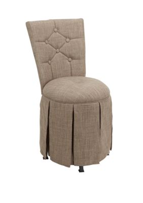 Silverwood smith skirted swivel vanity store chair with diamond tufted back