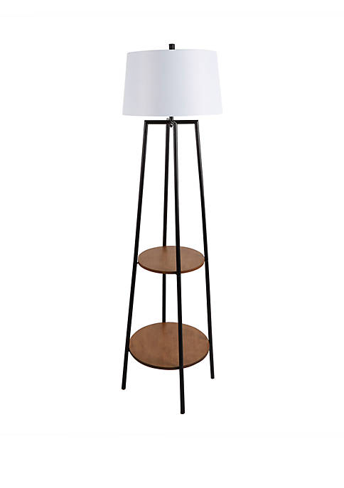 Silverwood Tristan Floor Lamp With, Tristan Contemporary Arc Floor Lamp With Black Finish And Shade