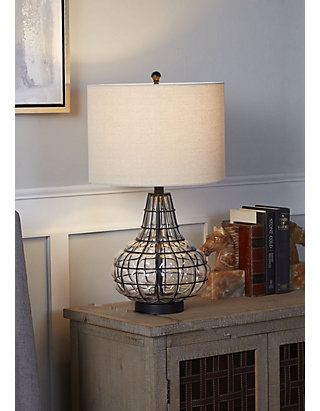 Silverwood Reece Tall Caged Glass Table, Caged Glass Table Lamp