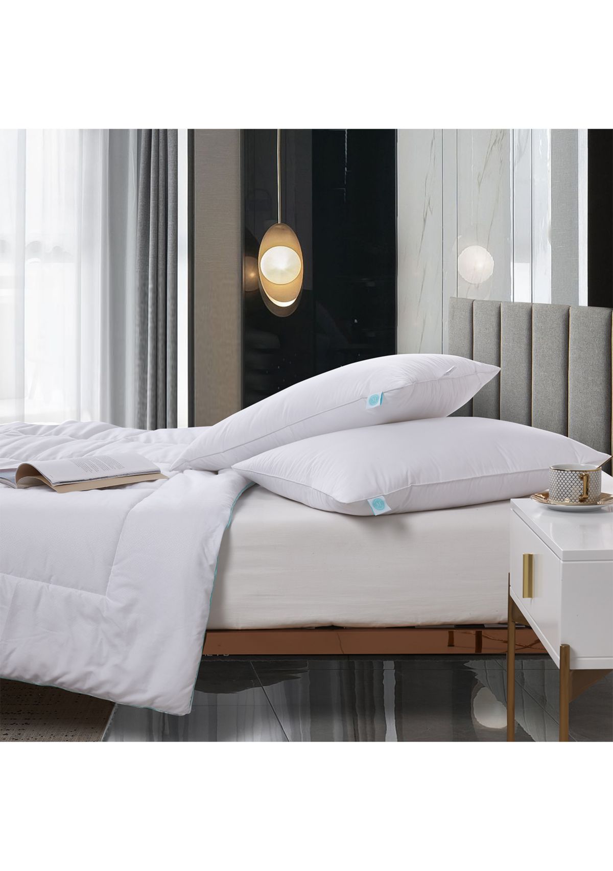 Tencel®/Cotton Blend Tencel®-Around 95/5 Feather/Down Pillow (2 Pack) - Medium Firm