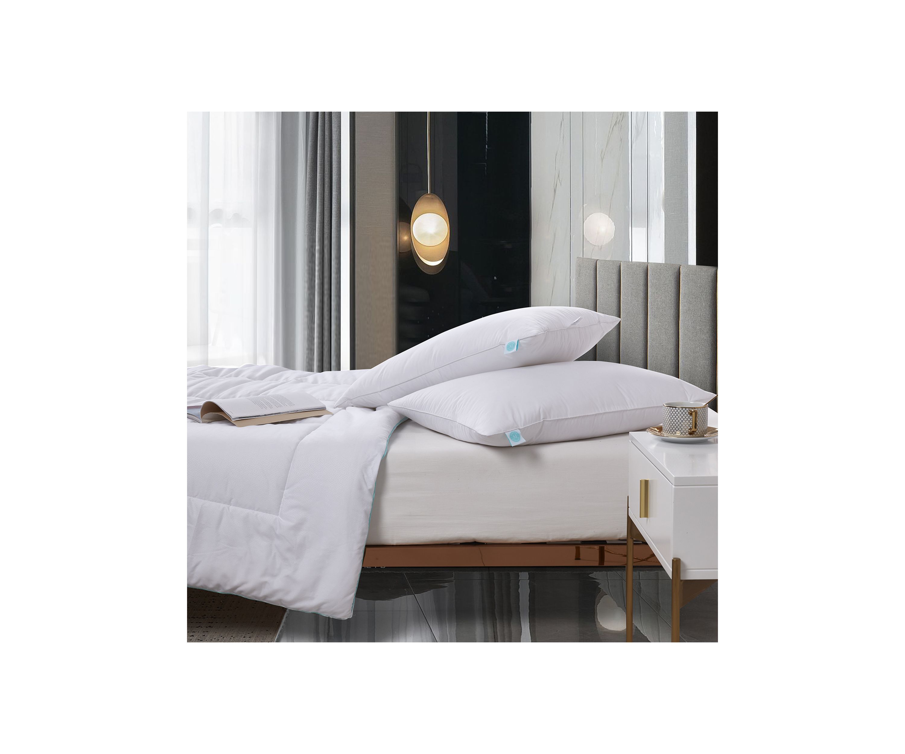 Tencel®/Cotton Blend Tencel®-Around 95/5 Feather/Down Pillow (2 Pack) - Medium Firm