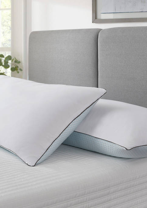 Set of 2 233 Thread Count Summer Winter White Goose Feather Pillow 