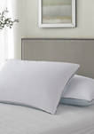 Set of 2 233 Thread Count Summer-Winter White Goose Feather Pillow 