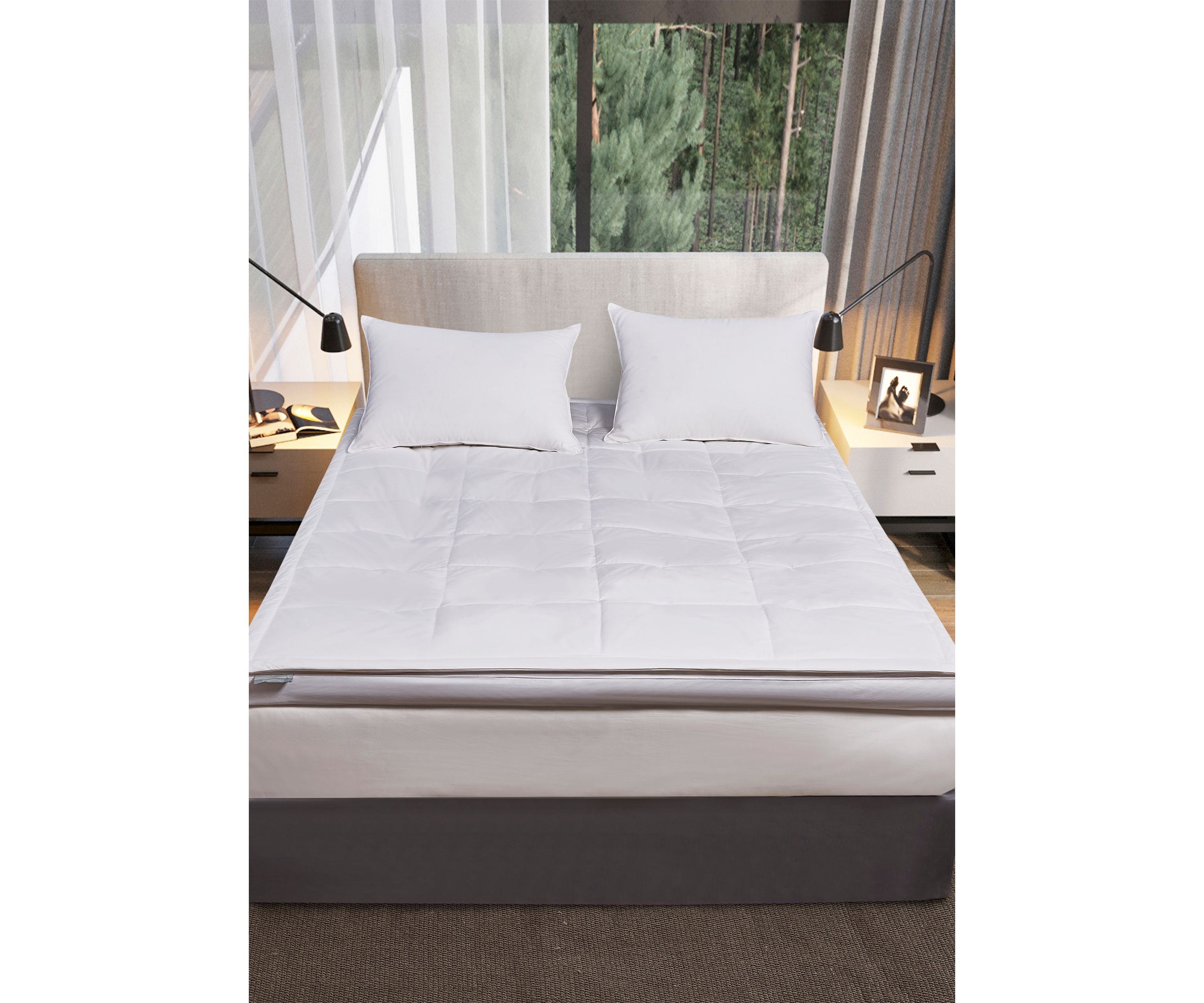 233 Thread Count 3 inch White Down Fiber Top Featherbed