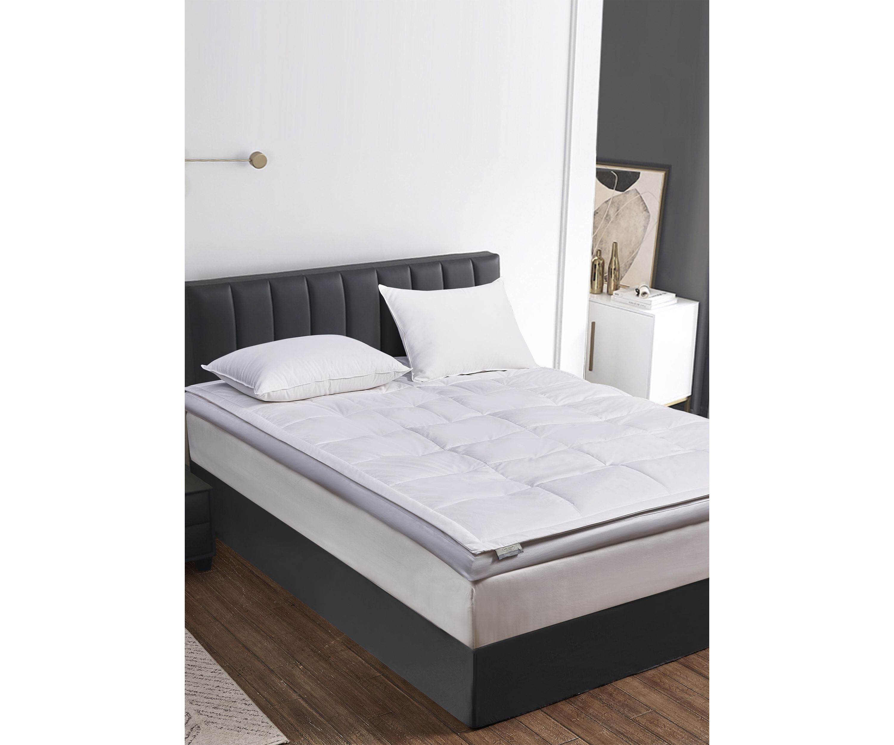 233 Thread Count 3 inch White Down Fiber Top Featherbed