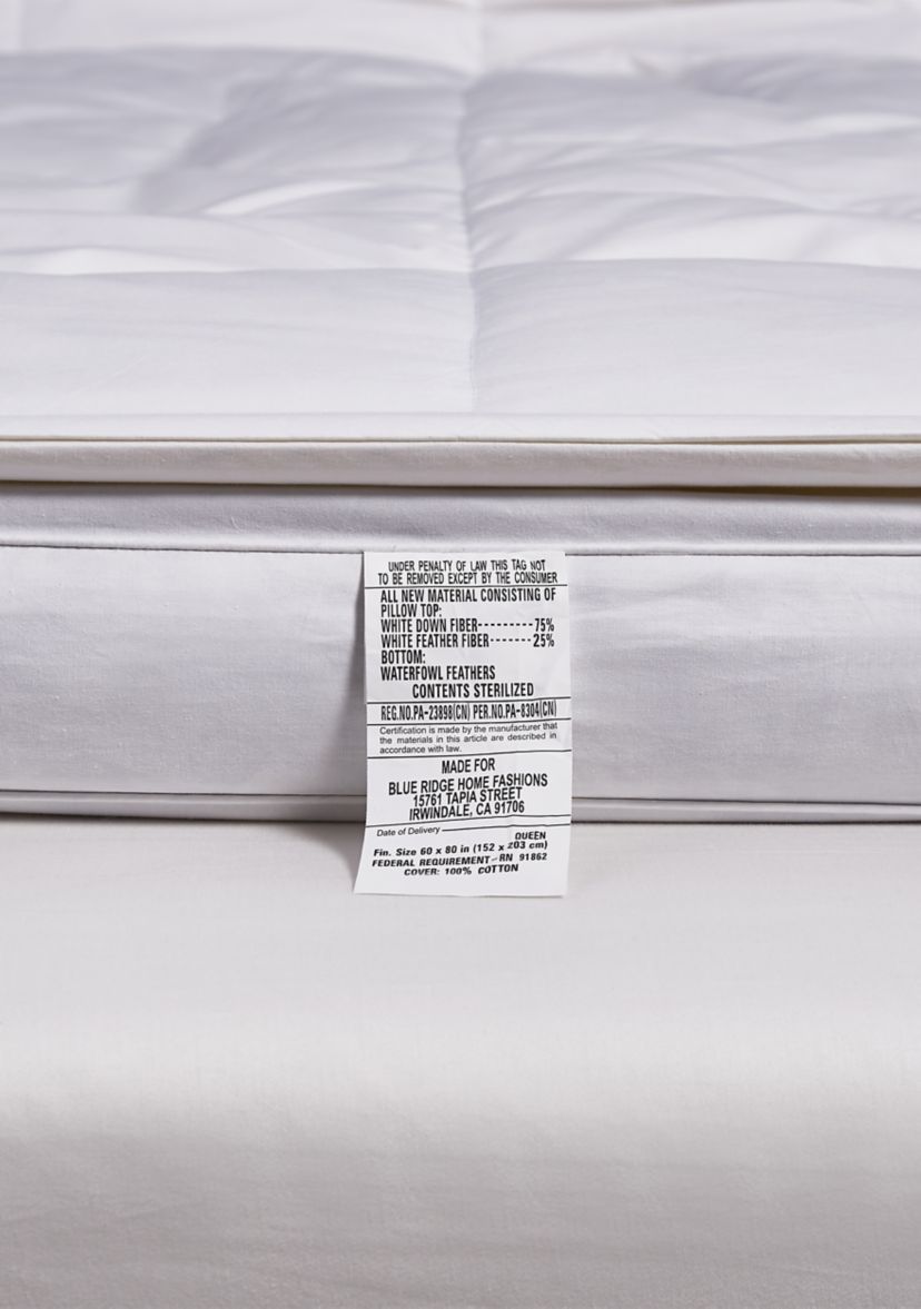 233 Thread Count 3 inch White Down Fiber Top Featherbed