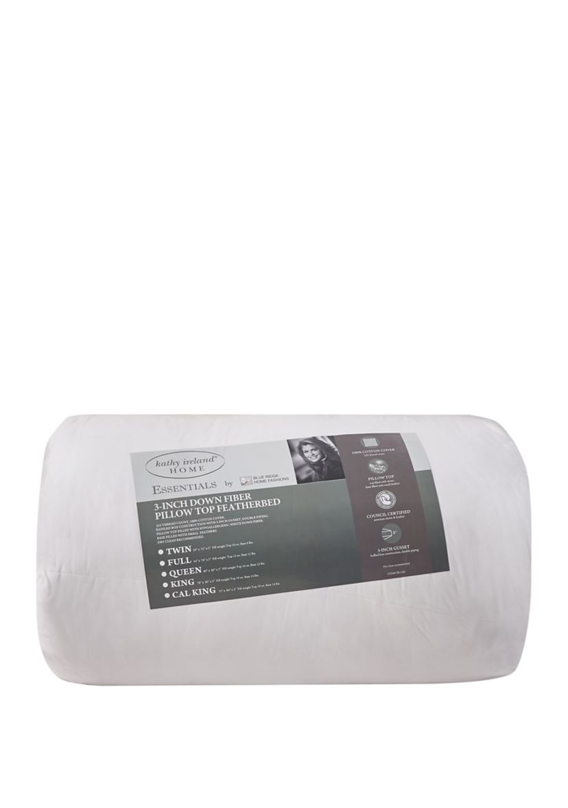233 Thread Count 3 inch White Down Fiber Top Featherbed