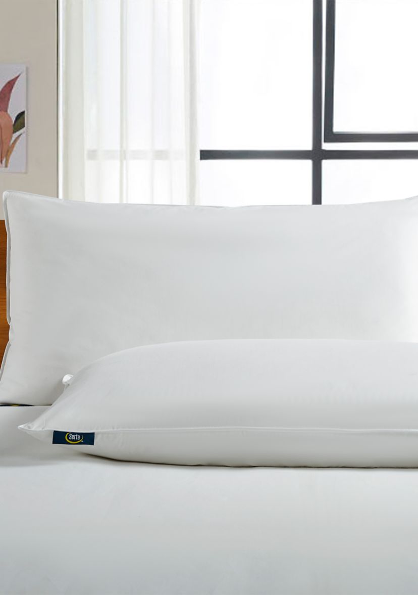 233 Thread Count White Goose Feather and Down Fiber Back Sleeper Pillow - 2 Pack