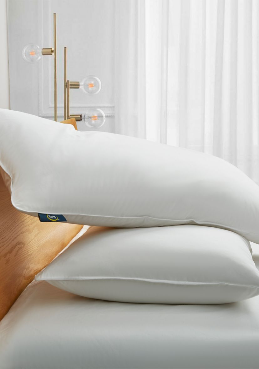 233 Thread Count White Goose Feather and Down Fiber Back Sleeper Pillow - 2 Pack