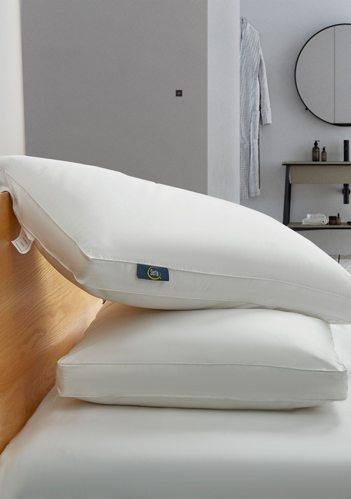 233 Thread Count White Goose Feather And Down Fiber Side Sleeper Pillow - 2 Pack