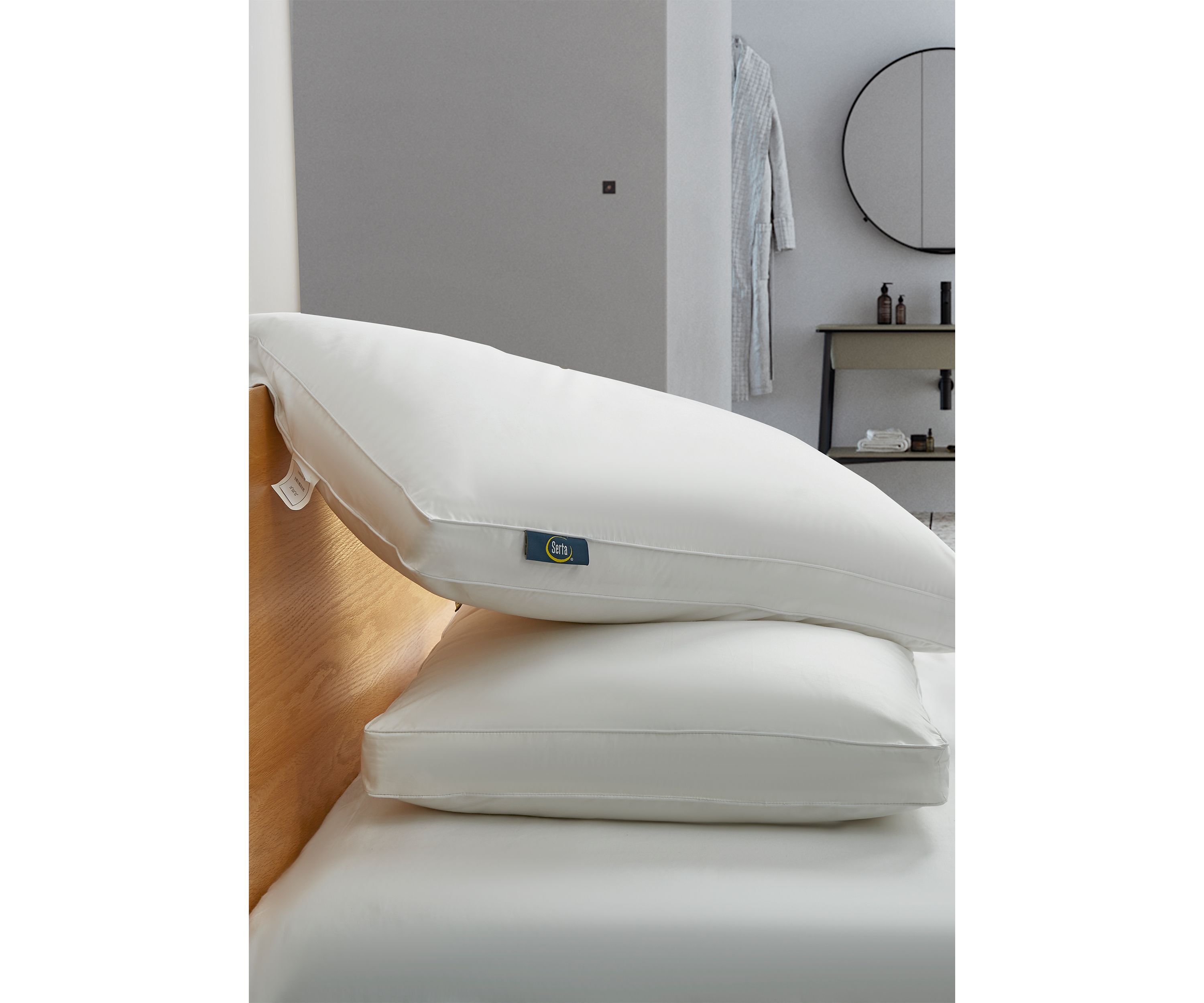 233 Thread Count White Goose Feather And Down Fiber Side Sleeper Pillow - 2 Pack