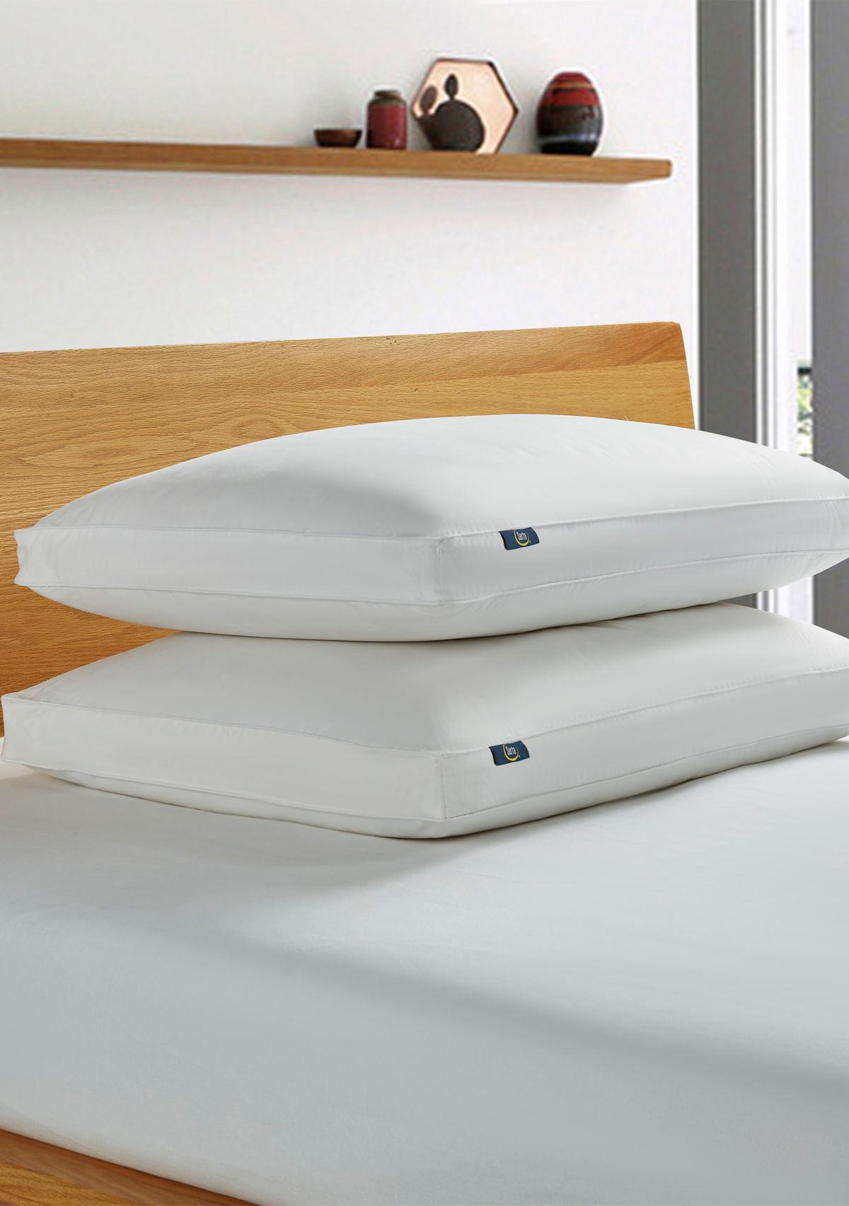 233 Thread Count White Goose Feather And Down Fiber Side Sleeper Pillow - 2 Pack